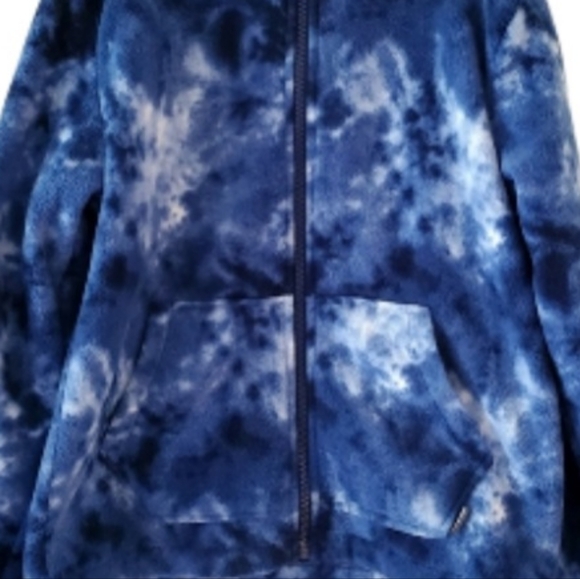 Eddie Bauer Kid's  Blue Tie Dye Fleece  Sweatshirt Jacket Size Medium 10/12 - Picture 7 of 7